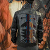 aztec leather jacket