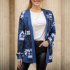 Blue And White Aztec Cardigan