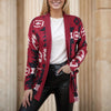 Red And Black Aztec Cardigan